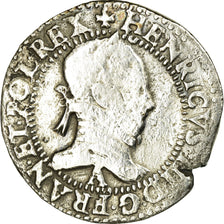 Moneta, Francia, Henri III, Franc au Col Plat, 1585, Paris, MB, Argento