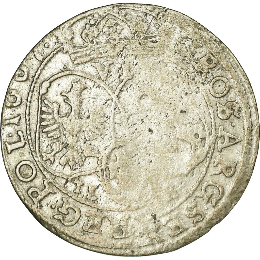 Monnaie, Pologne, Johann Casimir, 6 Groschen, 1667, Krakow, TB, Argent, KM:121