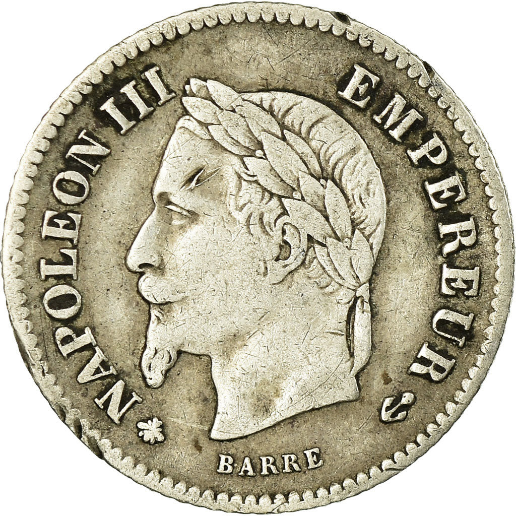 Moneta, Francia, Napoleon III, 20 Centimes, 1867, Paris, MB, Argento, KM:808.1
