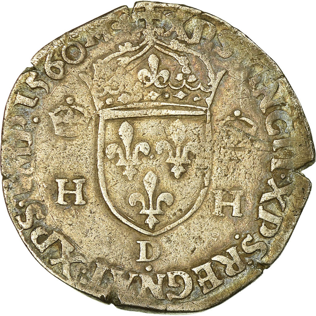 Monnaie, France, François II, Teston, 1560, Lyon, TB, Argent, Sombart:4560