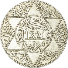 Coin, Morocco, 'Abd al-Aziz, 1/4 Rial, 2-1/2 Dirhams, 1903, Berlin, EF(40-45)
