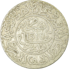 Moneta, Marocco, Moulay al-Hasan I, 2-1/2 Dirhams, 1892, Paris, MB+, Argento