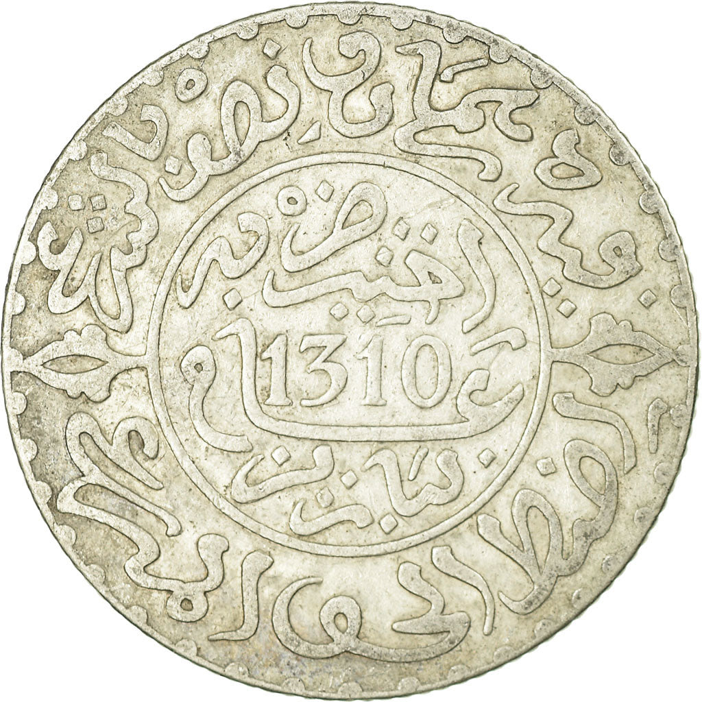Moneta, Marocco, Moulay al-Hasan I, 2-1/2 Dirhams, 1892, Paris, BB, Argento