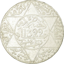 Moneta, Marocco, 'Abd al-Aziz, 1/2 Rial, 5 Dirhams, 1904, MB+, Argento, KM:21.3