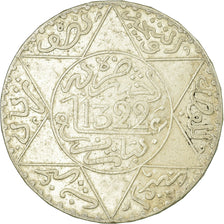 Moneta, Marocco, 'Abd al-Aziz, 1/2 Rial, 5 Dirhams, 1904, BB, Argento, KM:21.3