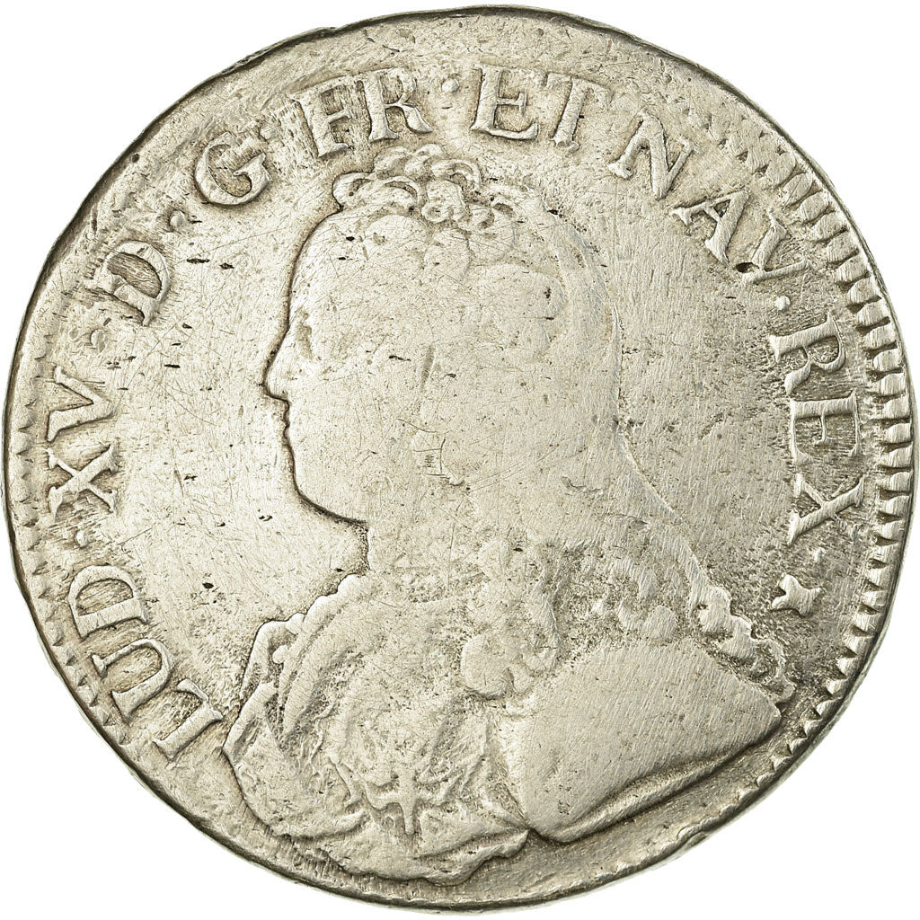 Moeda, França, Louis XV, Ecu aux branches d'olivier, 1726, Toulouse, VF(20-25)