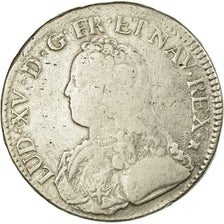 Moeda, França, Louis XV, Ecu aux branches d'olivier, 1726, Toulouse, VF(20-25)