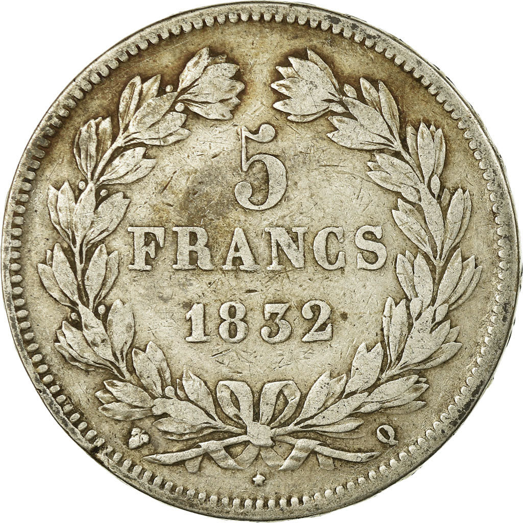 Münze, Frankreich, Louis-Philippe, 5 Francs, 1832, Perpignan, S+, Silber