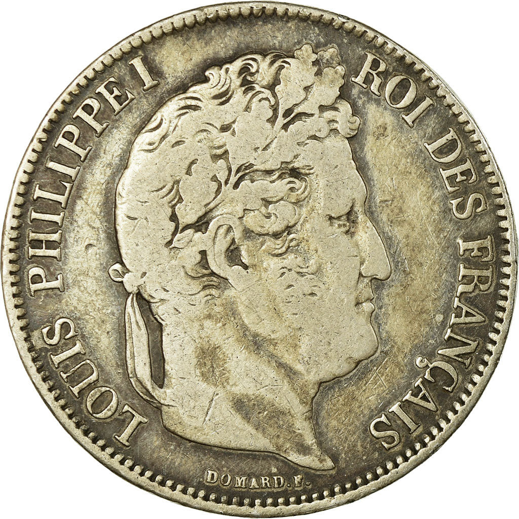 Moeda, França, Louis-Philippe, 5 Francs, 1834, Perpignan, VF(20-25), Prata