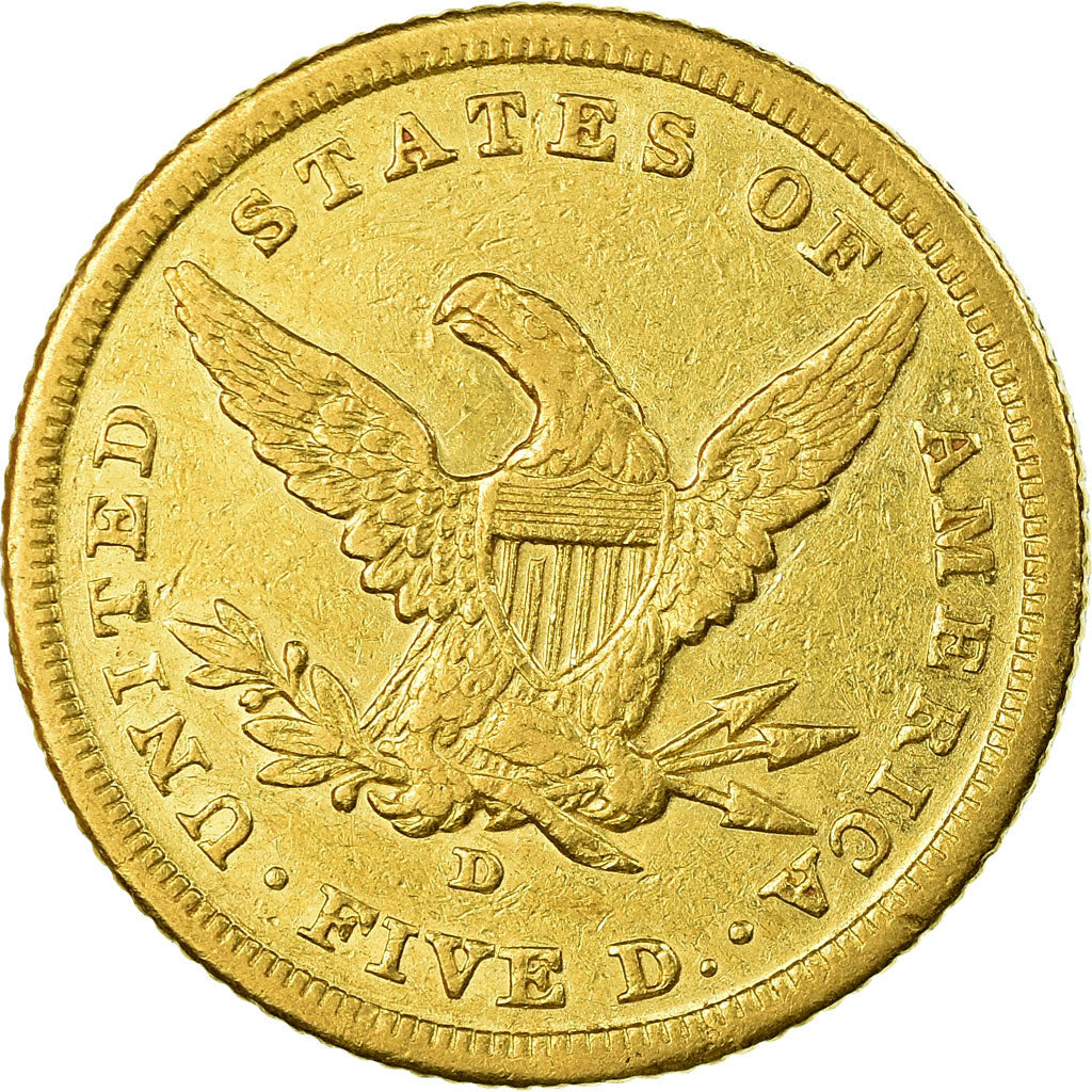 Monnaie, États-Unis, Coronet Head, $5, Half Eagle, 1841, Dahlonega, TTB, Or