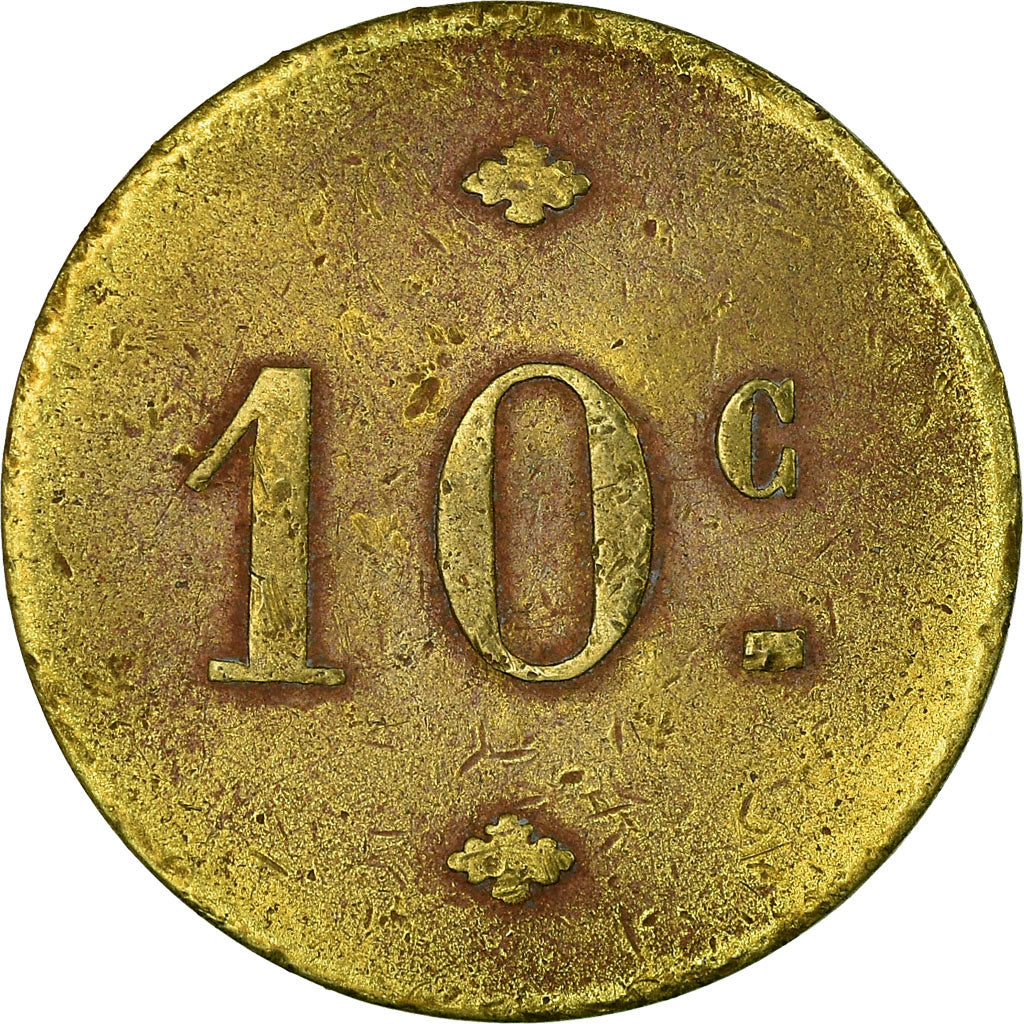 Monnaie, France, Cantine Familiale des Postes, Paris, 10 Centimes, TTB, Laiton