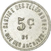 Munten, Frankrijk, Cantine des Téléphones, Paris, 5 Centimes, ZF, Aluminium