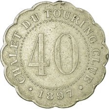 Moeda, França, Chalet du Touring Club, Paris, 40 Centimes, 1897, EF(40-45)