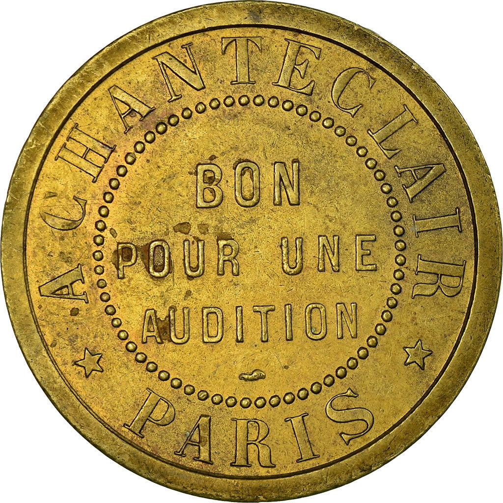 France, Jeton, Paris, A Chanteclair, Bon pour une Audition, SUP, Laiton