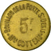 Monnaie, France, Bouillon de la Porte St. Denis, Mon COTTEAU, Paris, 5 Centimes