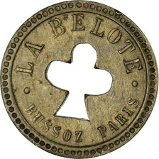 France, 50 Centimes, Token "à consommer", Bussoz Paris, La Belote, AU(55-58)