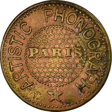 Francia, Token, Paris, Artistic Phonograph, Bon pour une Audition, 1884, BB