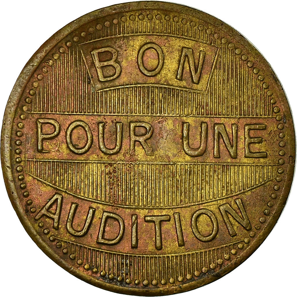 Francia, Token, Paris, Artistic Phonograph, Bon pour une Audition, 1884, BB