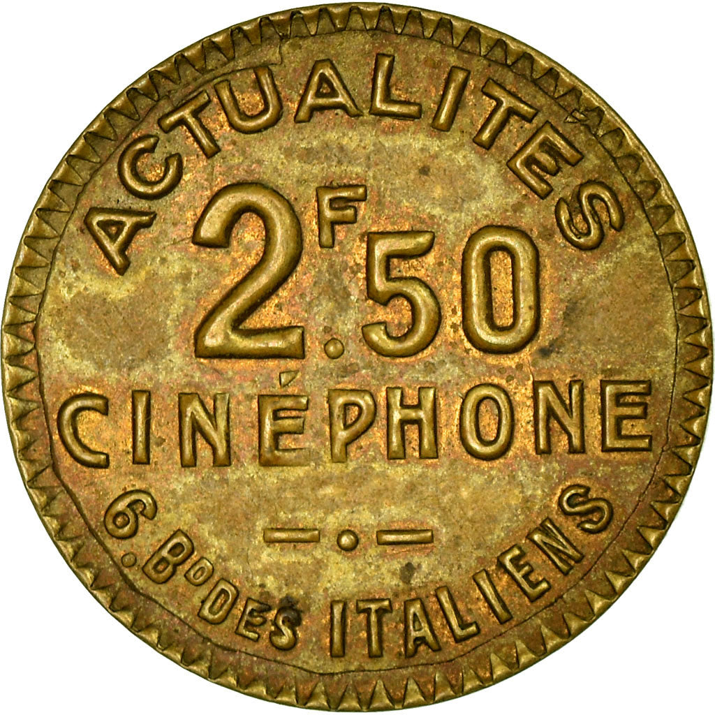 Moneda, Francia, Actualités Cinéphone, Paris, 2.5 Francs, MBC+, Brass covered
