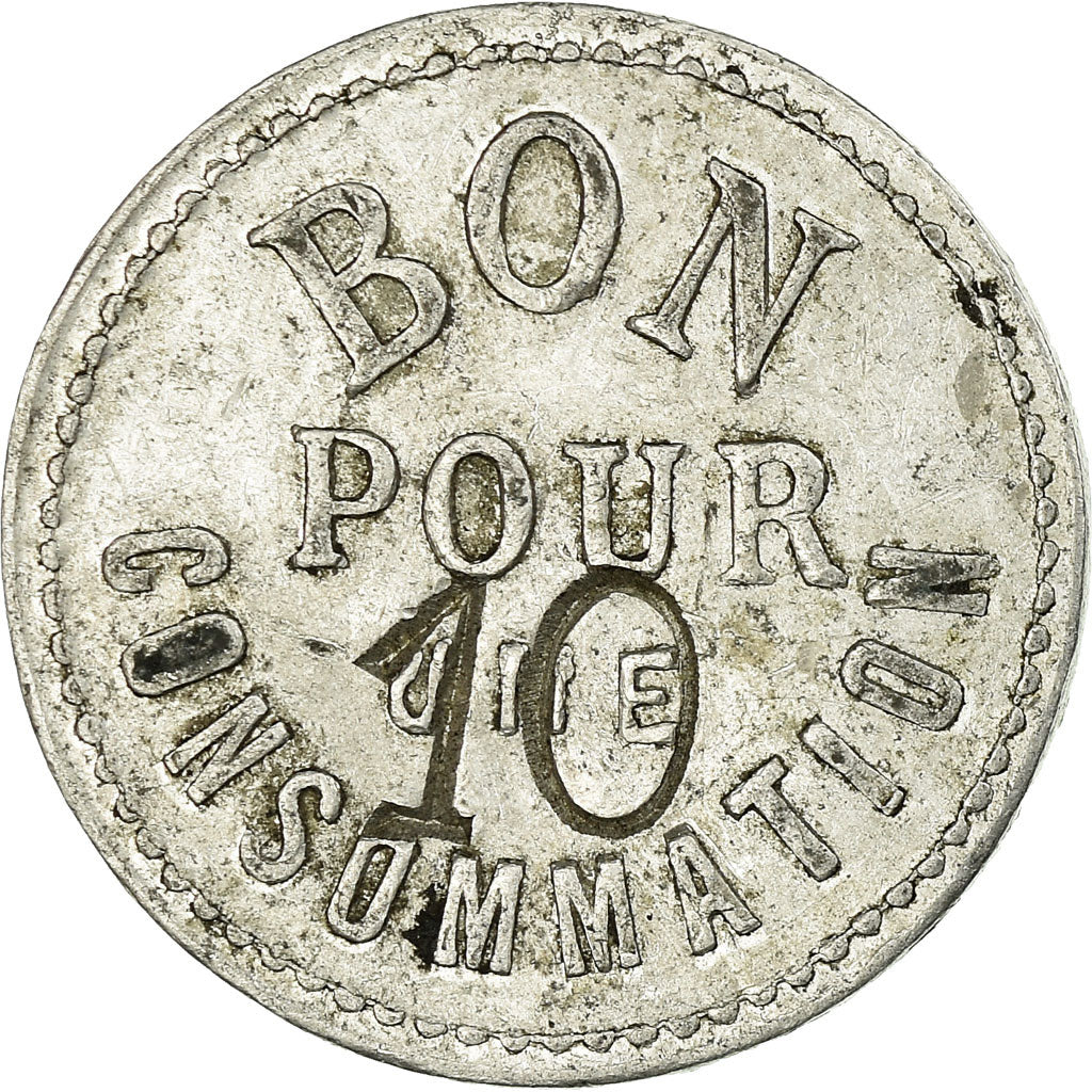 Coin, France, Bar de la Lune et Voltaire, Paris, 10 Centimes, EF(40-45)