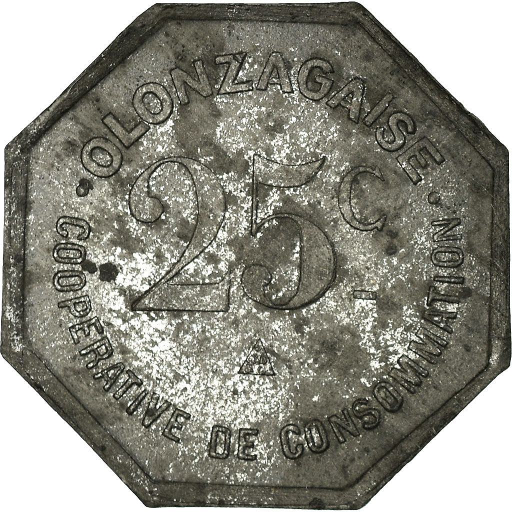 Coin, France, Coopérative de Consommation, Olonzac, 25 Centimes, 1918