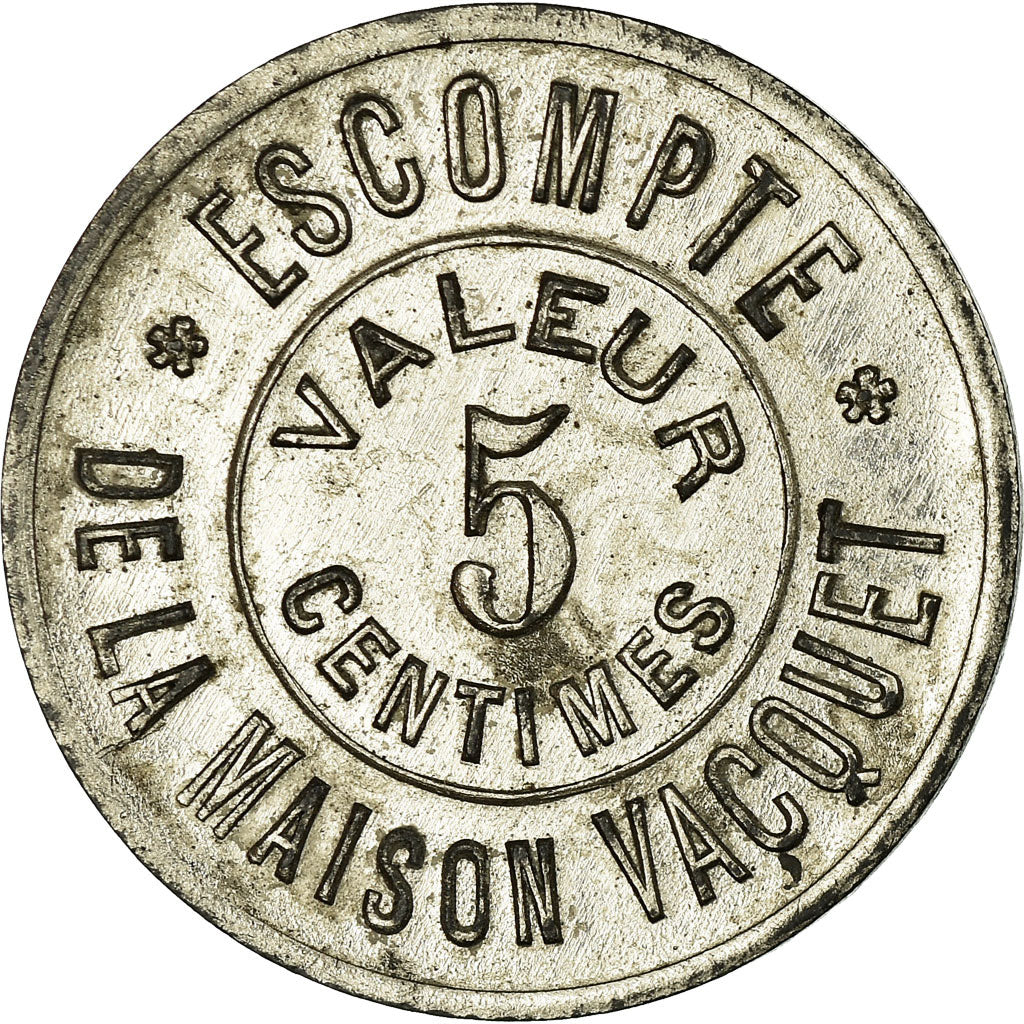 Moneta, Francja, Chaussures VACQUET, Orléans, 5 Centimes, AU(50-53), Nickel