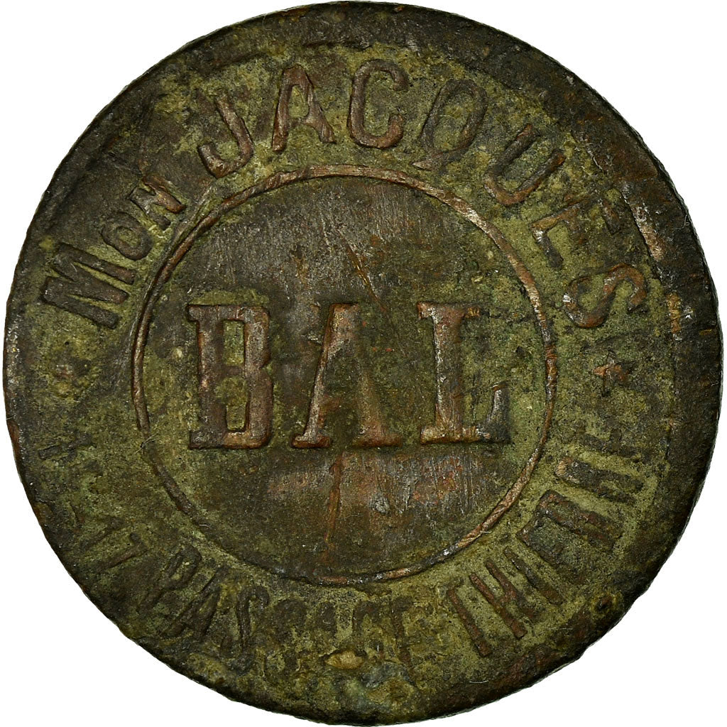 France, Jeton, Paris, Maison Jacques, Au petit balcon, TTB, Laiton