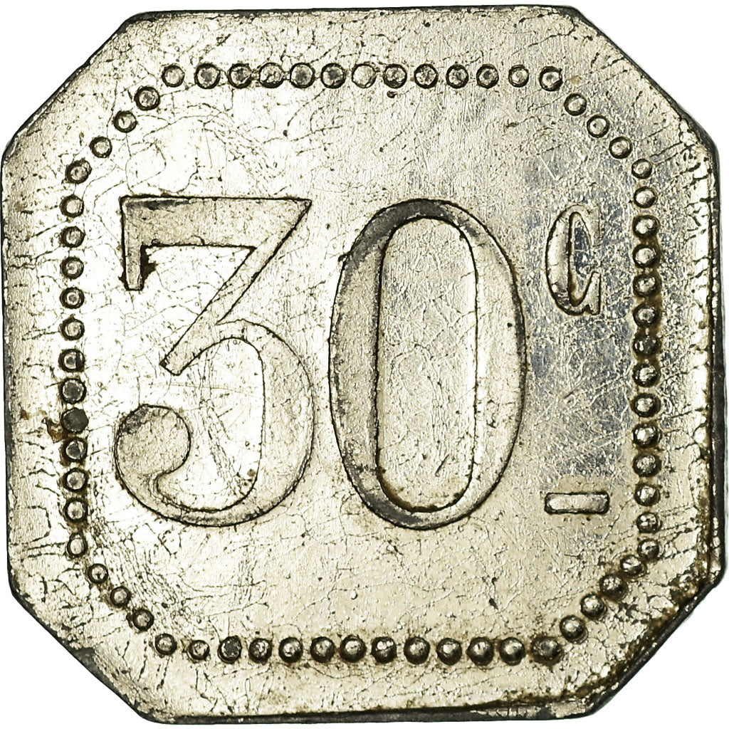 Munten, Frankrijk, Grand Hôtel, Palavas-les-Flots, 30 Centimes, ZF+, Nickel