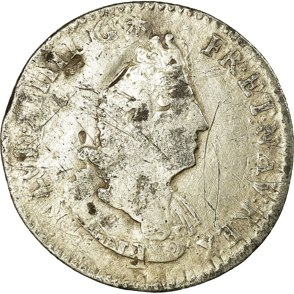 Monnaie, France, Louis XIV, 1/12 Ecu aux palmes, 1697, Paris, Inédit, TB