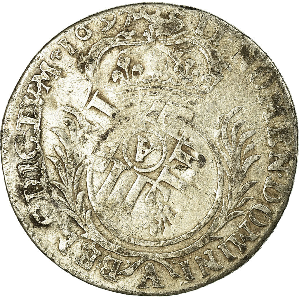 Monnaie, France, Louis XIV, 1/12 Ecu aux palmes, 1697, Paris, Inédit, TB