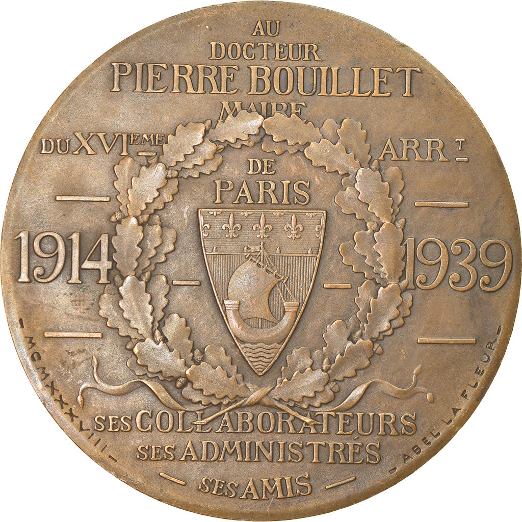 Francia, medalla, Docteur Pierre Bouillet, Maire du XVIème Arrondissement
