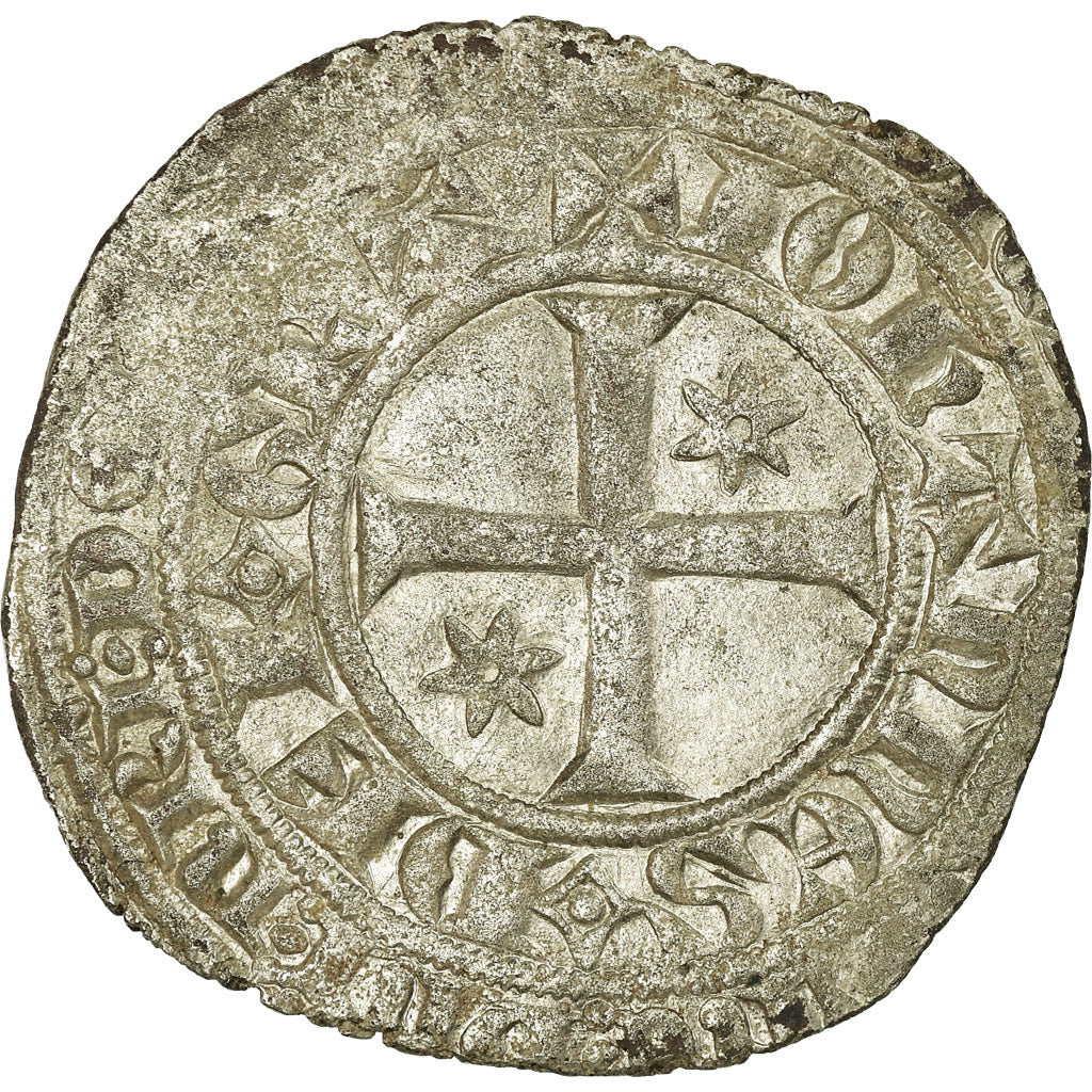 Moneda, Francia, Jean II le Bon, Gros à l’étoile, 1360, BC+, Vellón