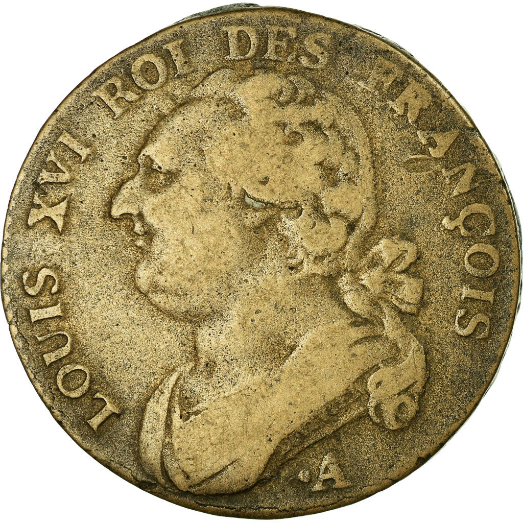 Coin, France, Louis XVI, 12 Deniers, 1791, Paris, VF(20-25), Métal de cloche