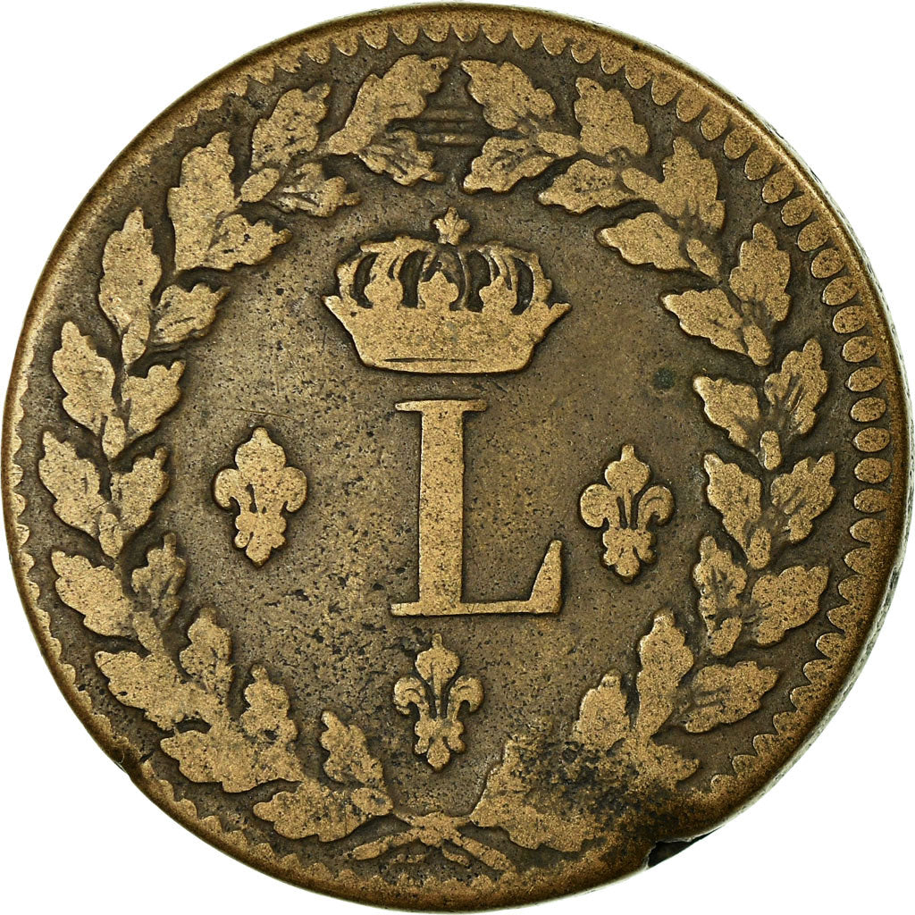 Monnaie, France, Louis XVIII, Decime, 1815, Strasbourg, TB, Bronze