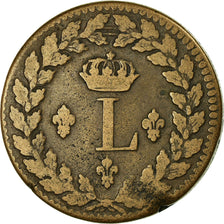 Moeda, França, Louis XVIII, Decime, 1815, Strasbourg, VF(20-25), Bronze