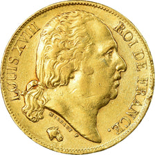 Coin, France, Louis XVIII, 20 Francs, 1824, Paris, EF(40-45), Gold, KM:712.1