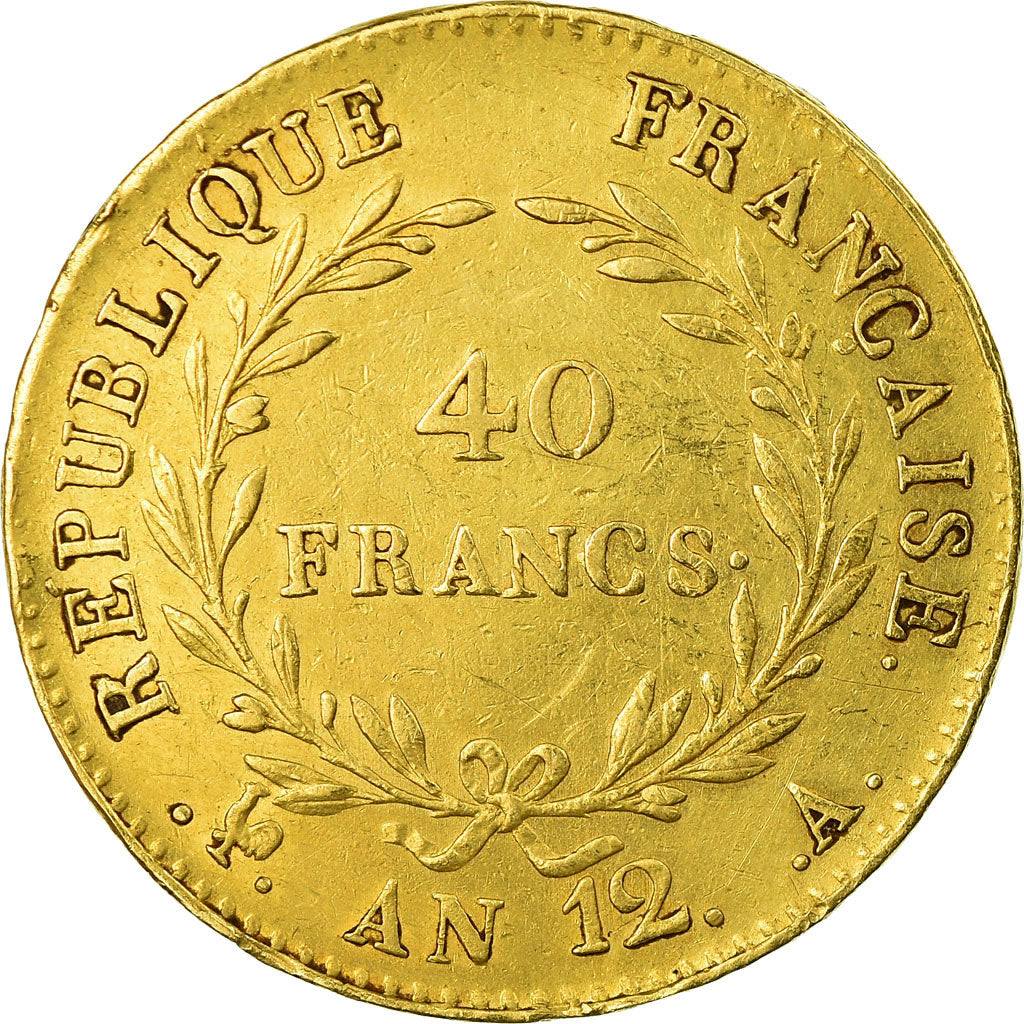 Moneta, Francia, Napoléon I, 40 Francs, An 12 (1804), Paris, BB, Oro, KM:652