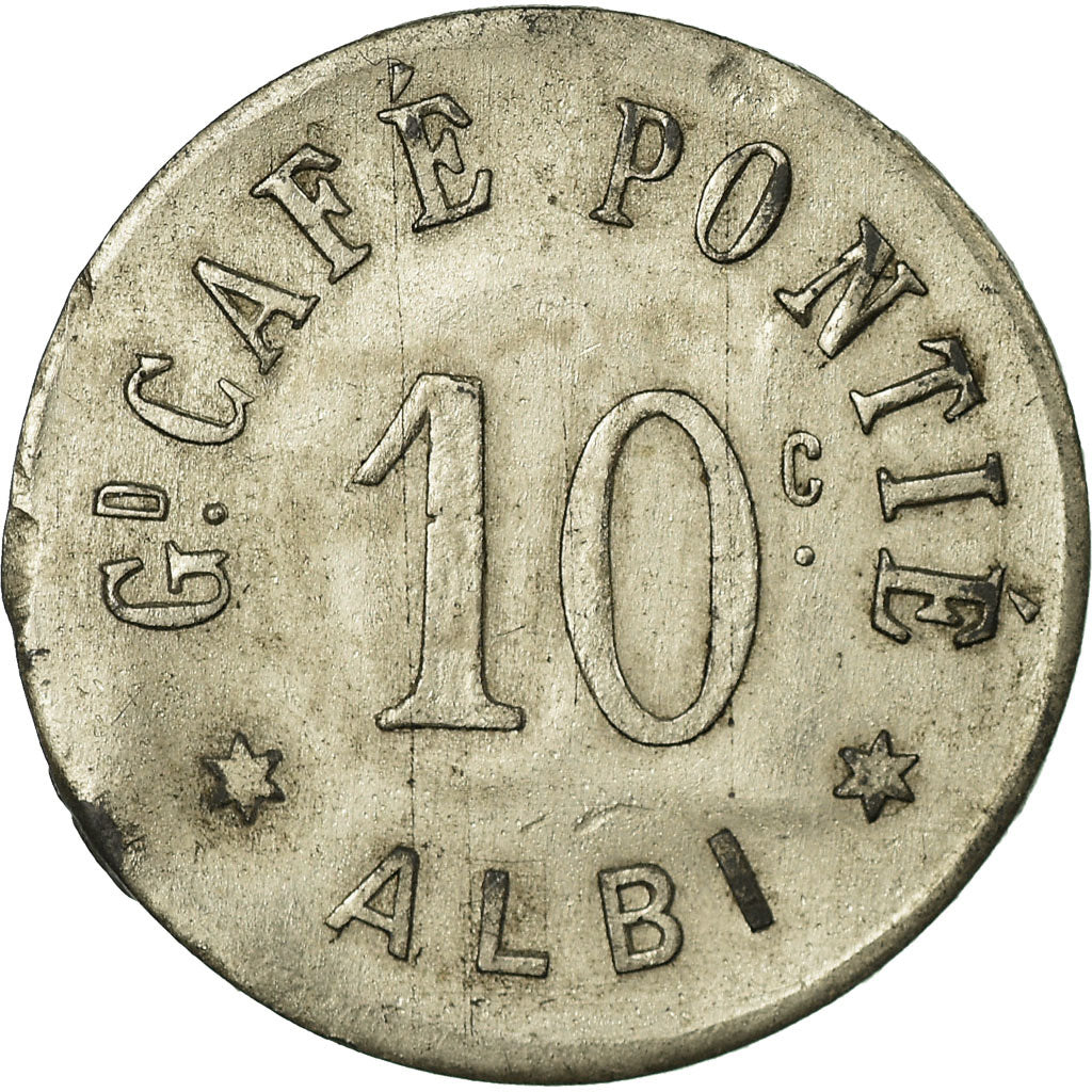 Coin, France, Grand Café PONTIE, Albi, 10 Centimes, AU(50-53), Nickel plated