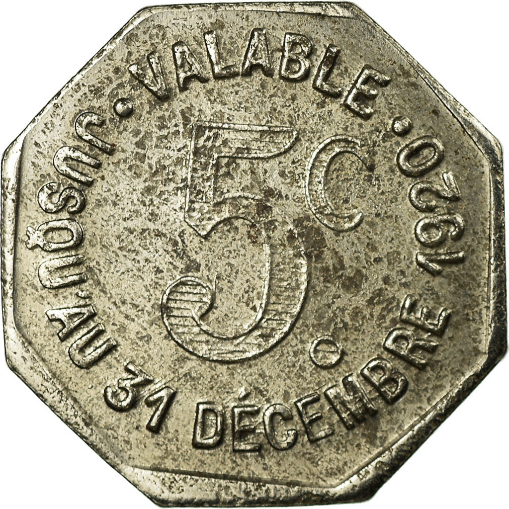 Coin, France, Ville d'Albi, Albi, 5 Centimes, 1920, AU(50-53), Iron, Elie:10.1