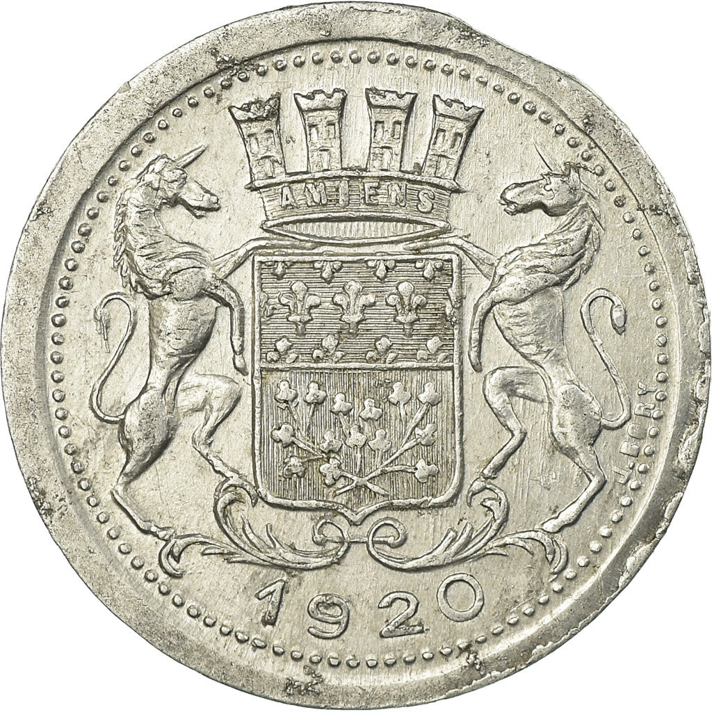 Munten, Frankrijk, Chambre de Commerce, Amiens, 10 Centimes, 1920, ZF