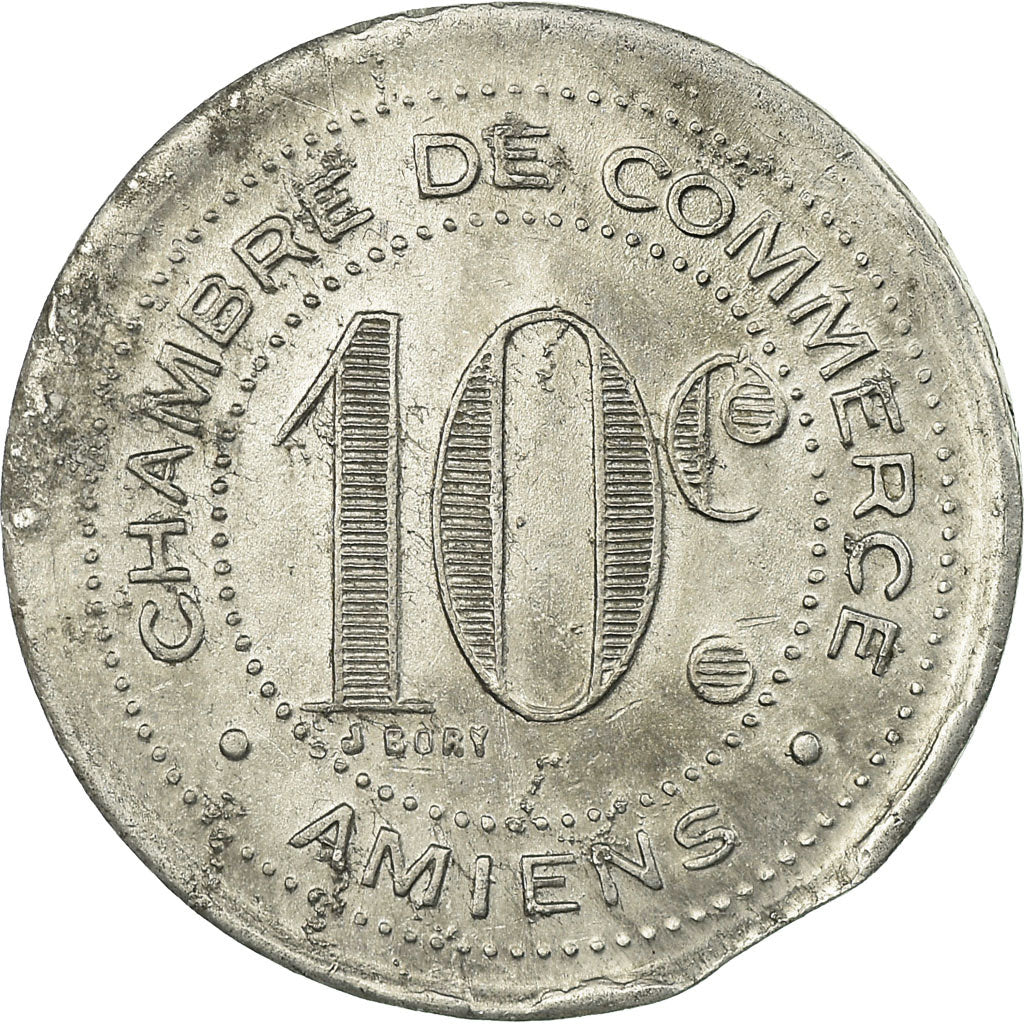 Munten, Frankrijk, Chambre de Commerce, Amiens, 10 Centimes, 1920, ZF