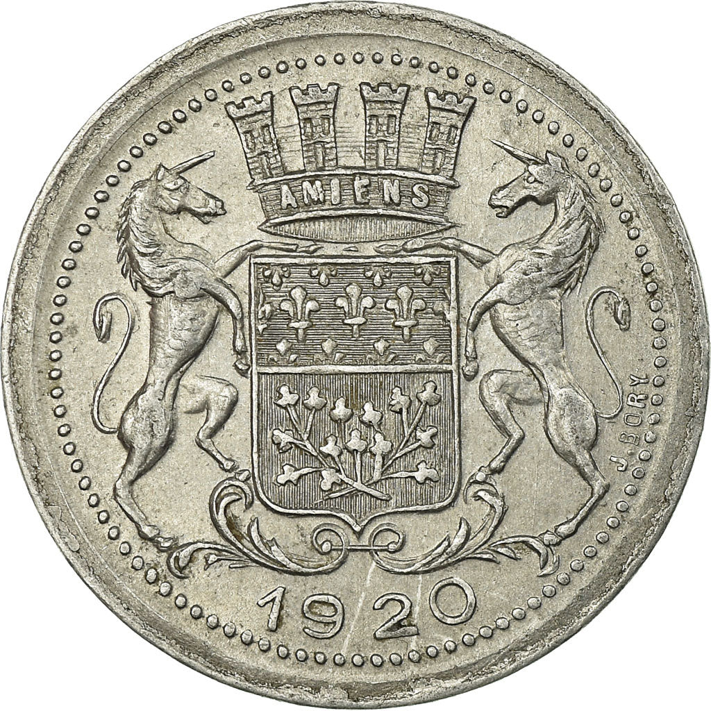 Coin, France, Chambre de Commerce, Amiens, 10 Centimes, 1920, AU(55-58)