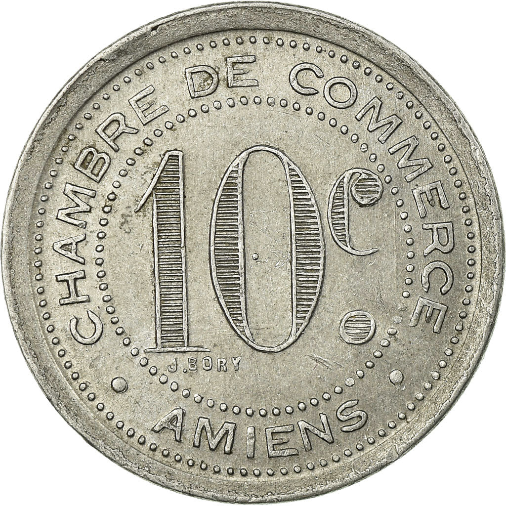 Coin, France, Chambre de Commerce, Amiens, 10 Centimes, 1920, AU(55-58)