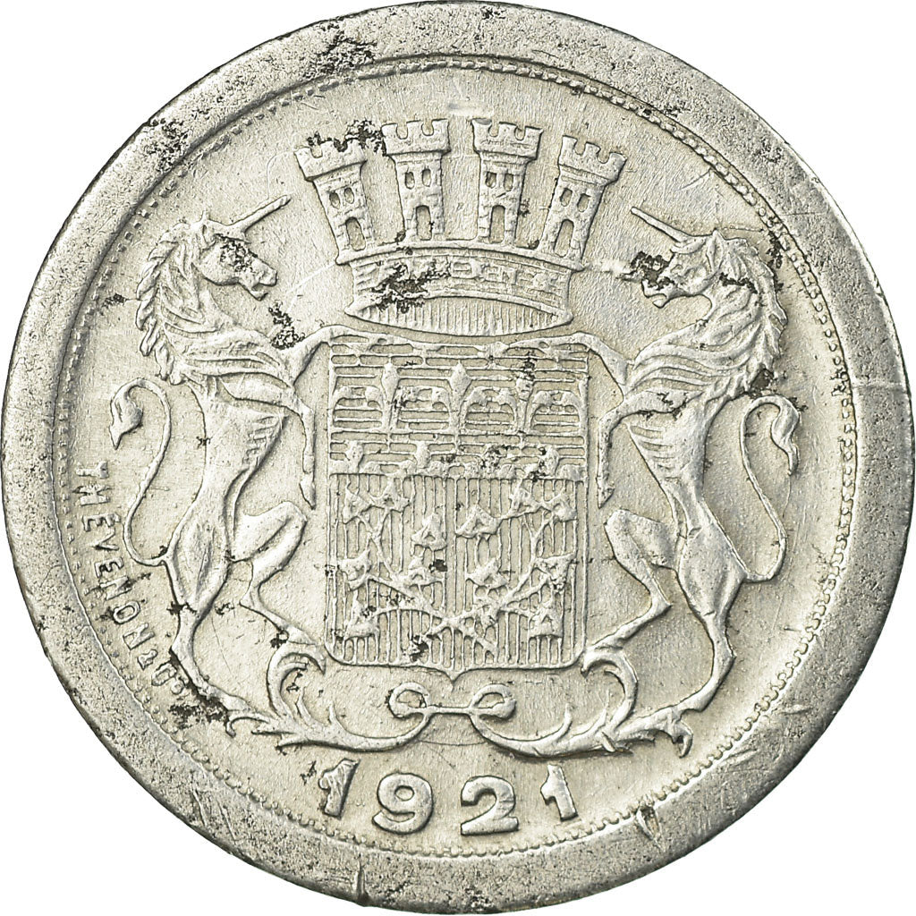 Munten, Frankrijk, Chambre de Commerce, Amiens, 10 Centimes, 1921, ZF+