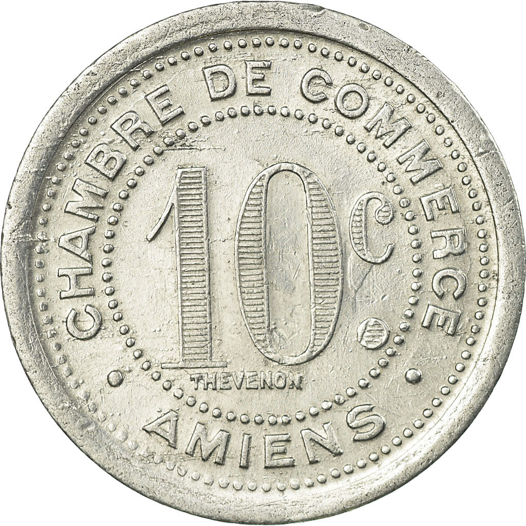 Munten, Frankrijk, Chambre de Commerce, Amiens, 10 Centimes, 1921, ZF+