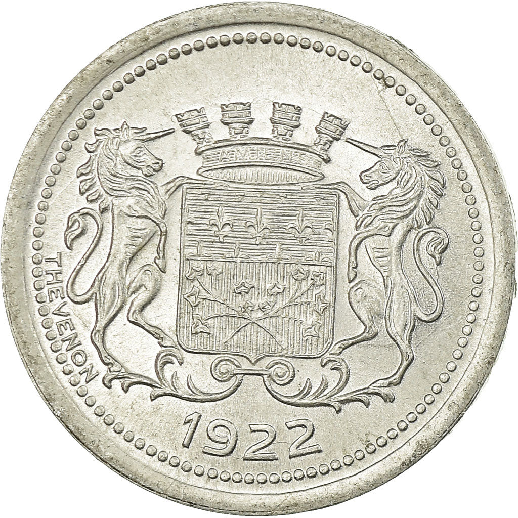 Moeda, França, Chambre de Commerce, Amiens, 5 Centimes, 1922, AU(55-58)