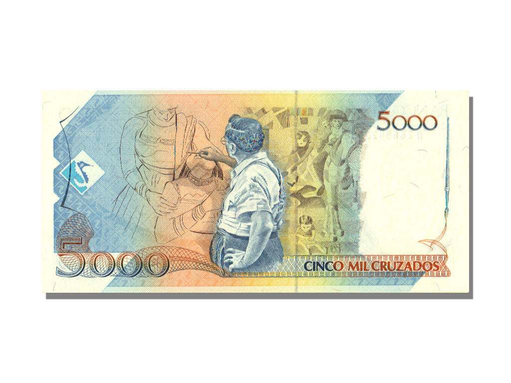 Brazil, 5 Cruzados Novos on 5000 Cruzados, KM #217a, UNC(65-70), A