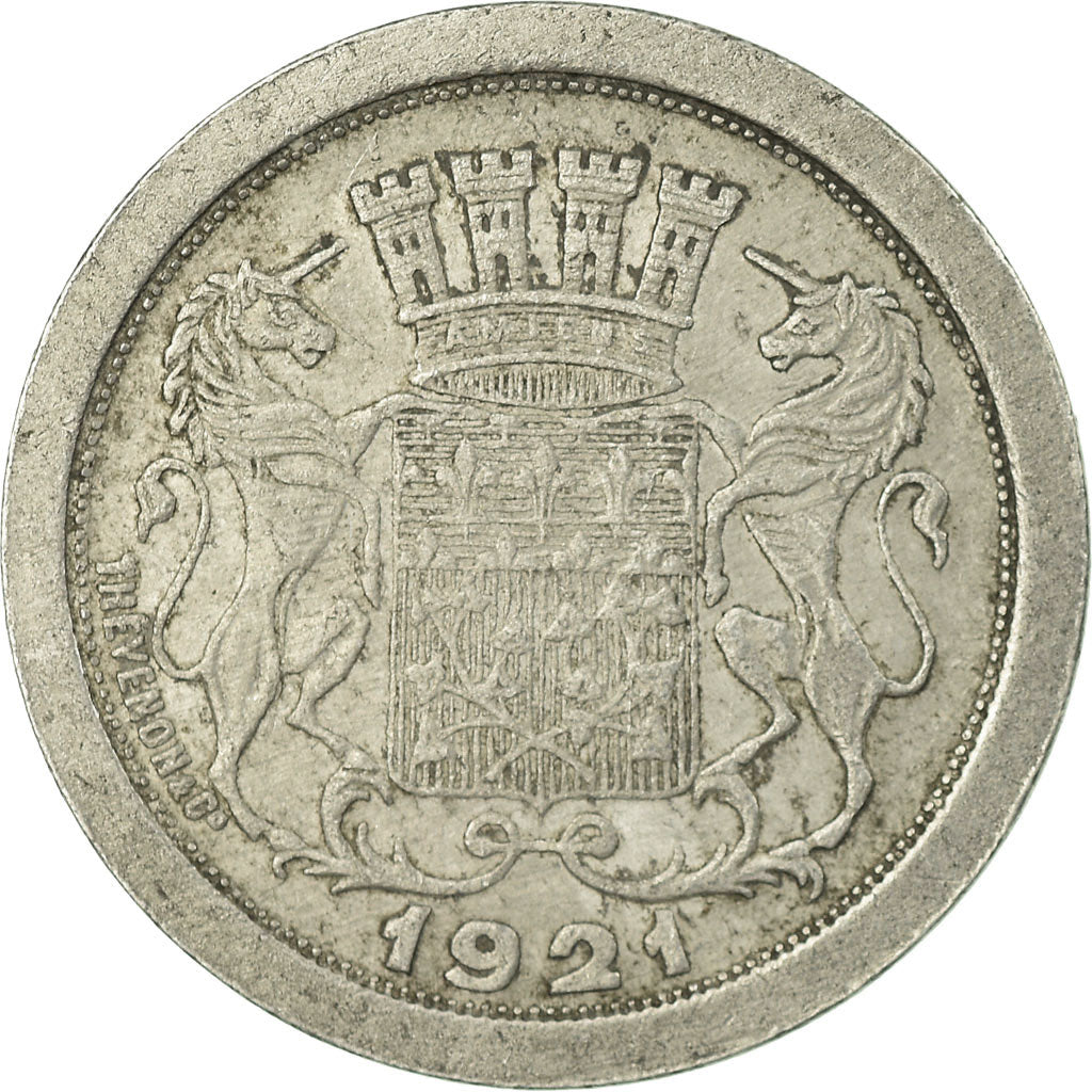 Monnaie, France, Chambre de Commerce, Amiens, 25 Centimes, 1921, TTB, Aluminium