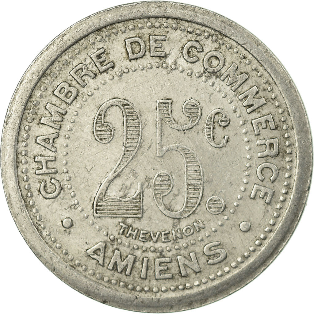 Monnaie, France, Chambre de Commerce, Amiens, 25 Centimes, 1921, TTB, Aluminium