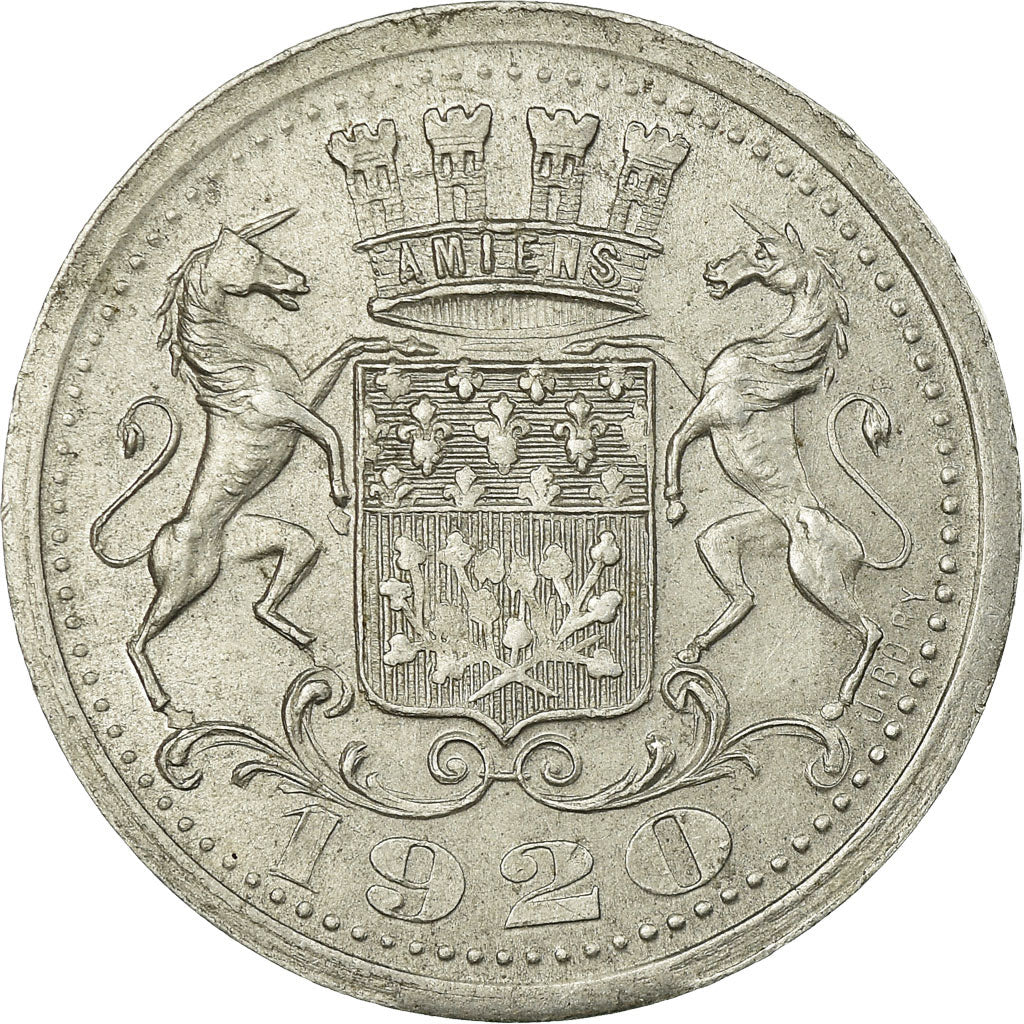 Coin, France, Chambre de Commerce, Amiens, 25 Centimes, 1920, AU(55-58)